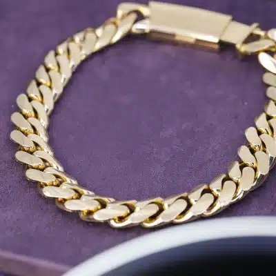 Old Cuban Chain Iced Out Diamond 20″ 14kt. Gold Necklace - Image 3