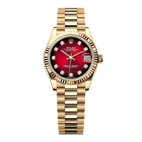 Rolex Datejust 31mm Red Ombre Diamond Dial with President Bracelet