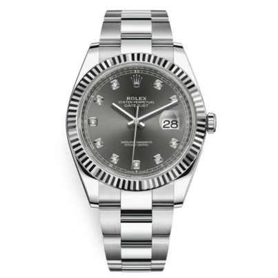 Rolex Datejust 126334-0005 Slate Diamond Oyster 41mm Stainless Steel Mens Watch