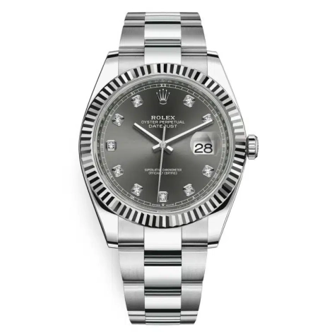 Rolex Datejust 126334-0005 Slate Diamond Oyster 41mm Stainless Steel Mens Watch