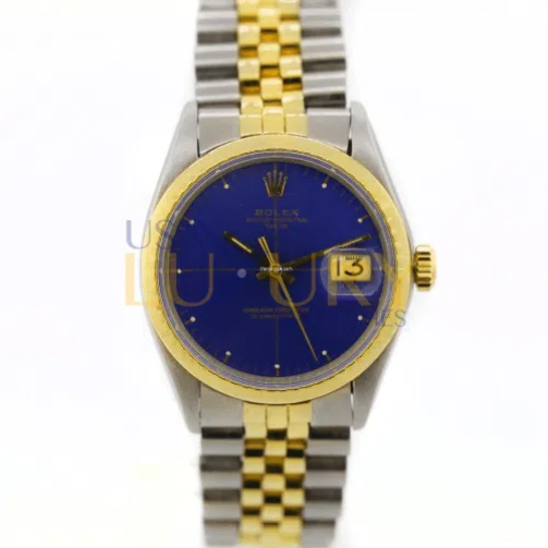 Rolex Date 34.5 mm Two-Tone 1512 Zephyr Bezel and Dial